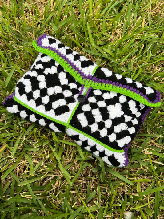 Beetlejuice Inspired Crochet Book Sleeve